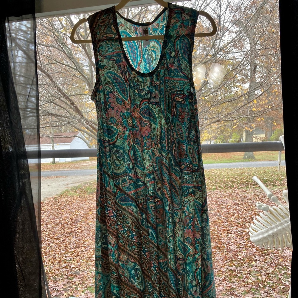 Beautiful Paisley Colorful Light Flowy Asymmetrical Sleeveless Dress 🦚